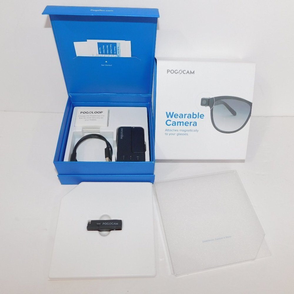POGOCAM Wearable Magnetic Eye Glasses Camera Pogotec - Open Box - UNUSED